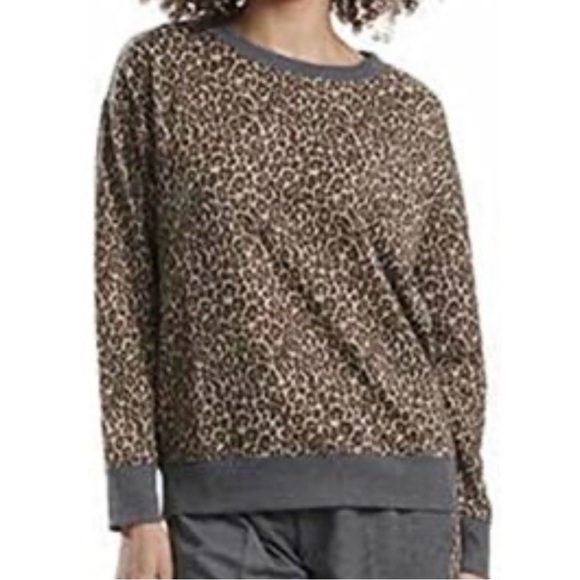SPLENDID crew neck leopard print sweatshirt in XXL size - Picture 1 of 6